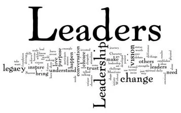A jumble of words having to do with leadership