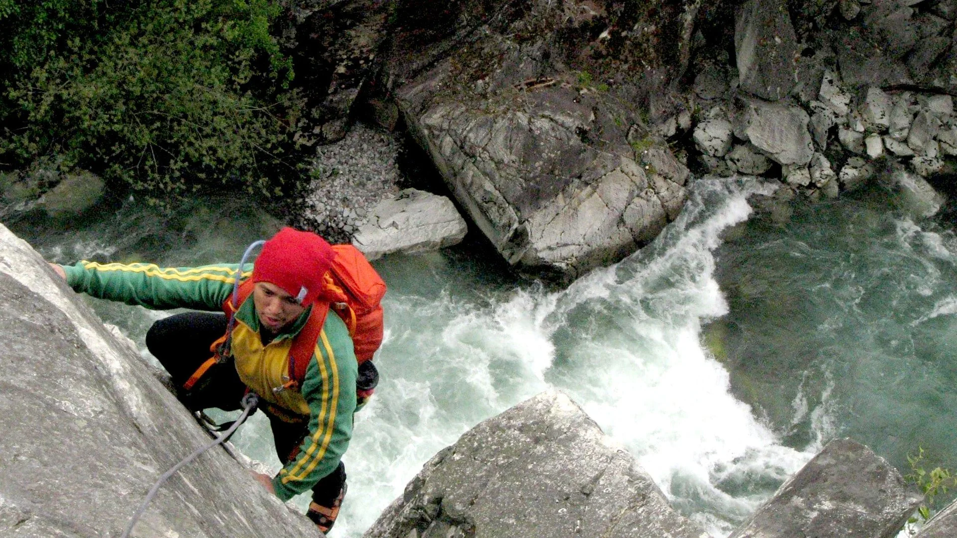 Image of Marc rock climbing in Squamish, BC on the Star Chek route