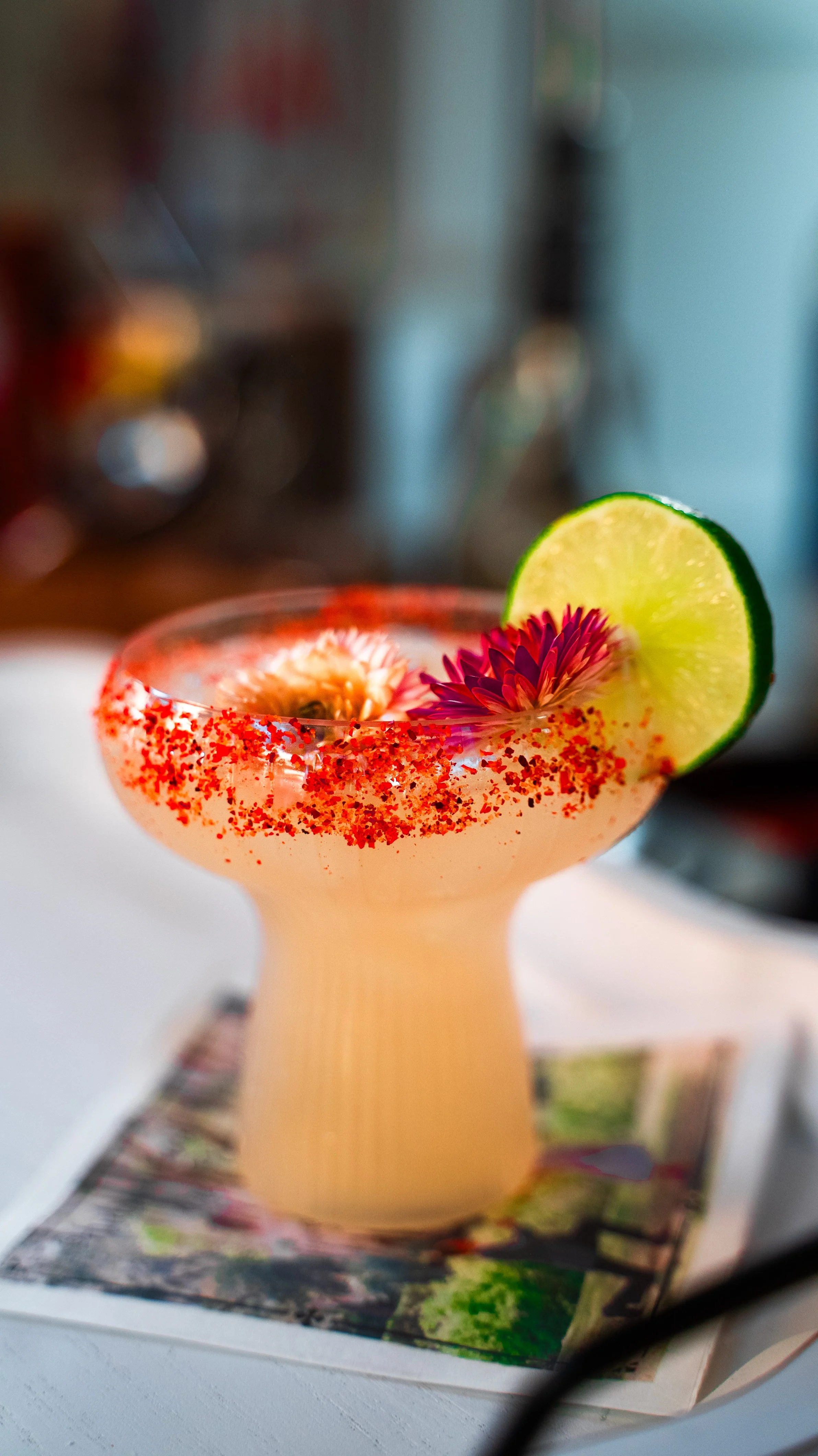 A picture of the signature cocktail crafted by Lumière Bubble Co., a luxury mobile bar serving weddings, corporate events, and private celebrations in DFW.