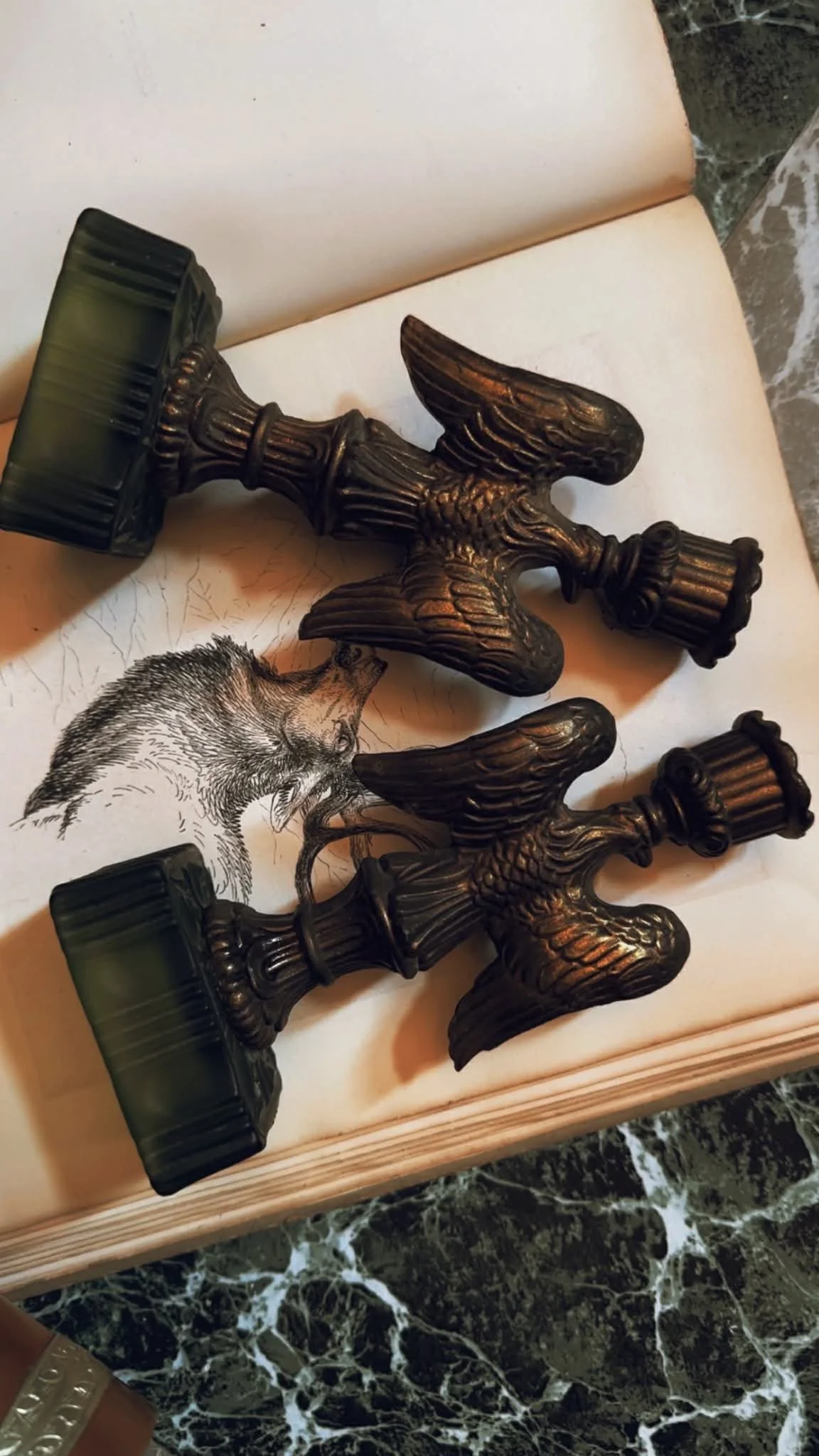 Antique Eagle Candle Holders