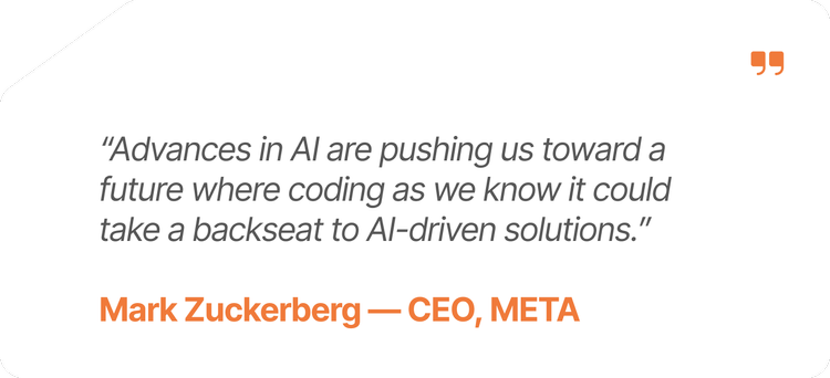 Quote from Meta CEO on the future of AI and coding careers highlighted at Artist Spotlight Youth Media and Tech Expo