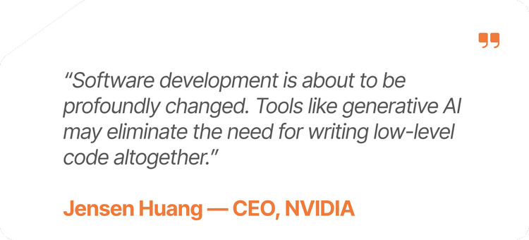 Quote from Nvidia CEO on how AI is transforming software development and future tech careers featured at Artist Spotlight Youth Media and Tech Expo