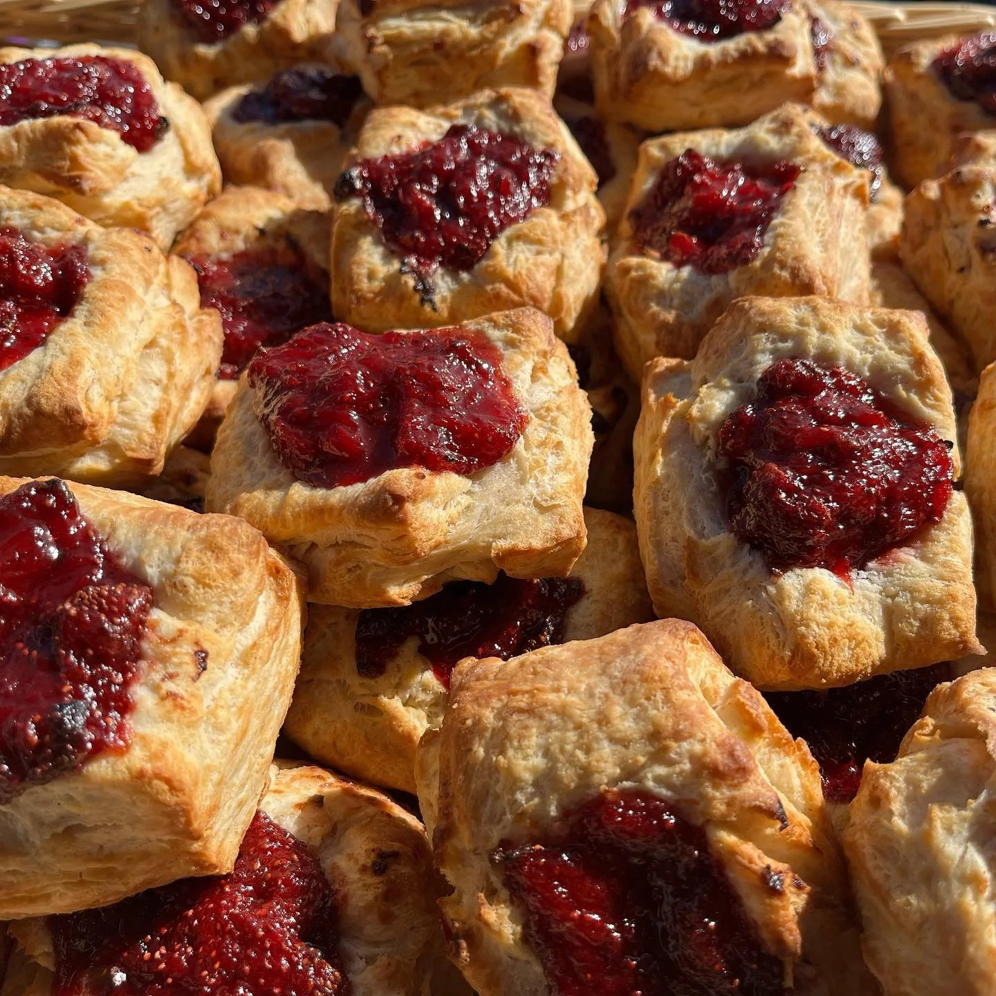 Buttermilk biscuits with spelt flour and house-made jam! Featuring @dirtygirlproduce strawberries. Come celebrate @cuesa becoming #foodwise at the Ferry Plaza Farmers Market on Saturday, 3/19