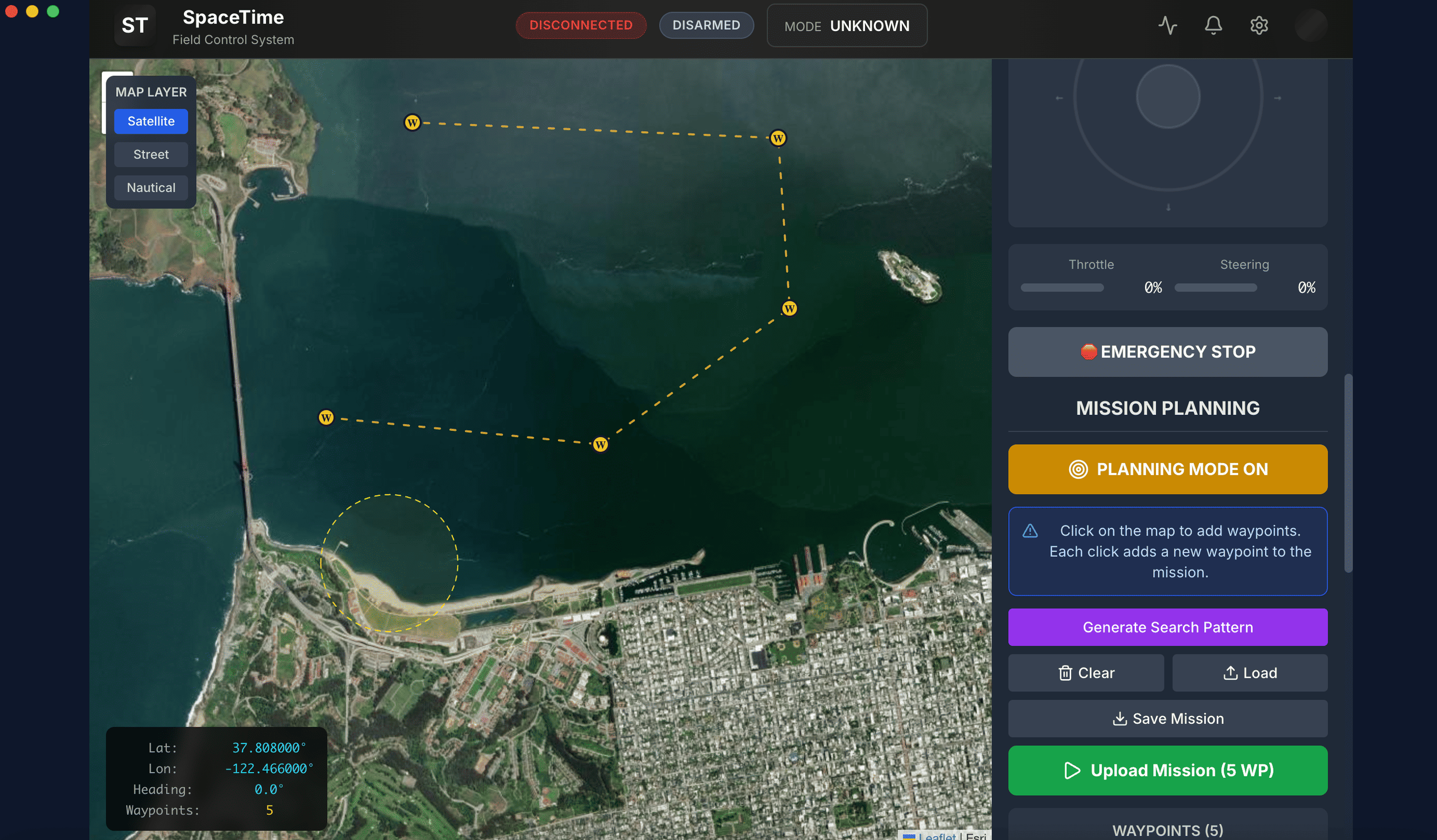 Sentinel OS - Mission Planning Interface
