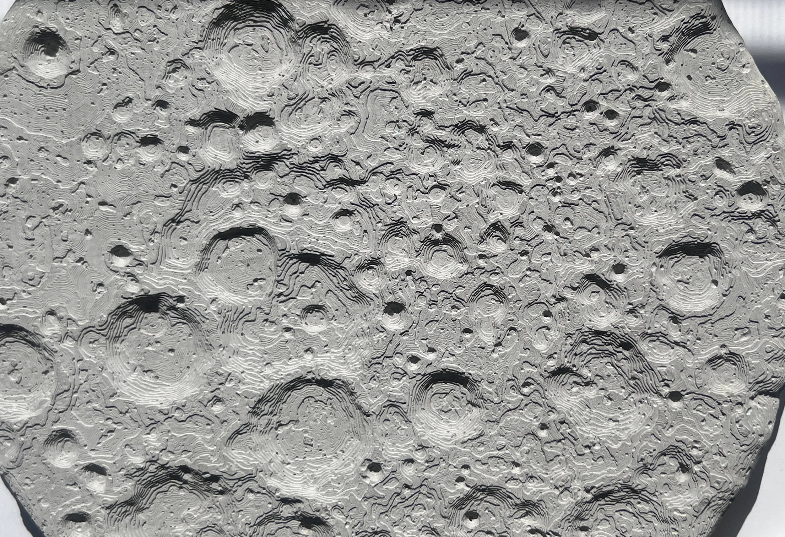 Cement casting of moon surface 
