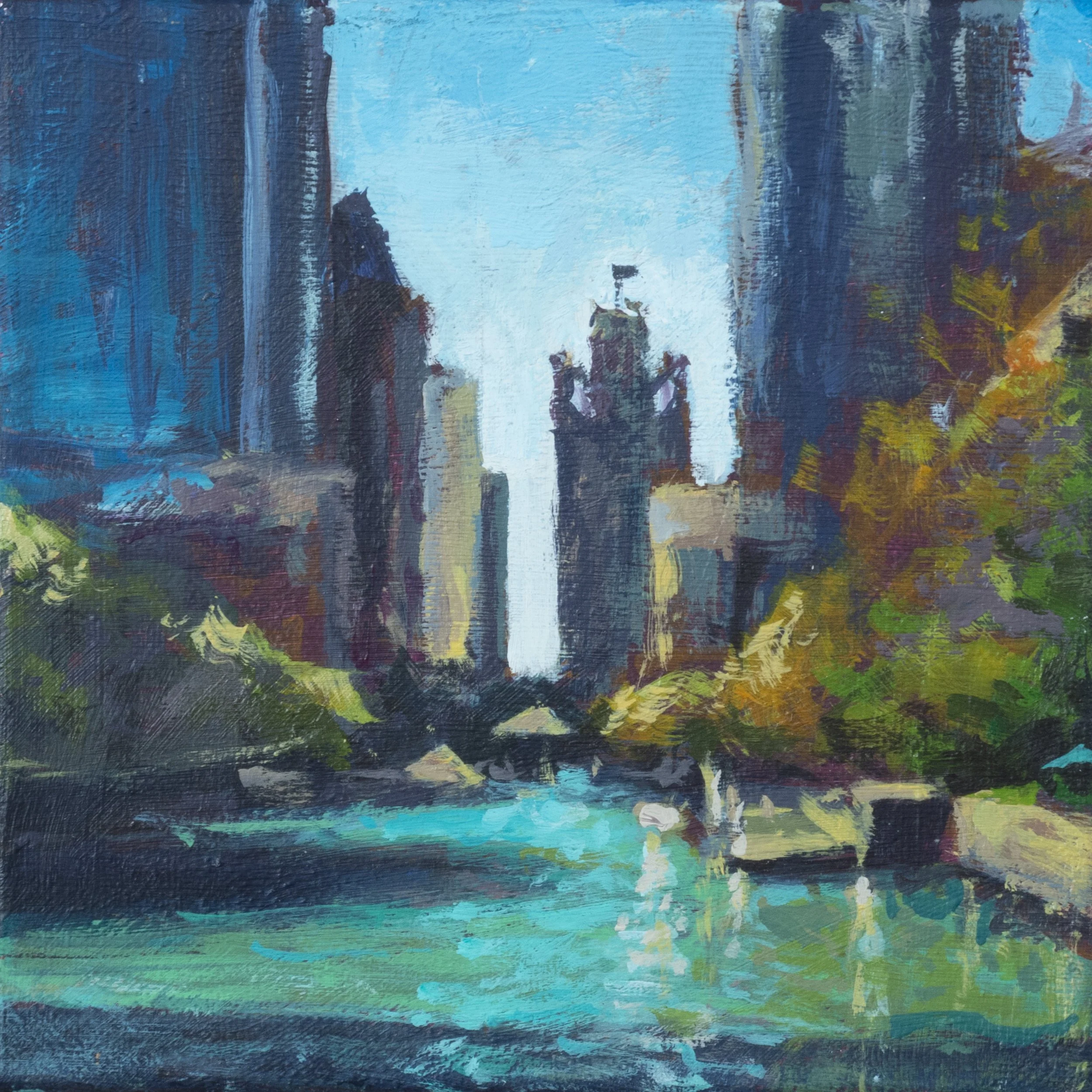River Reflections, Acrylic Painting on Canvas