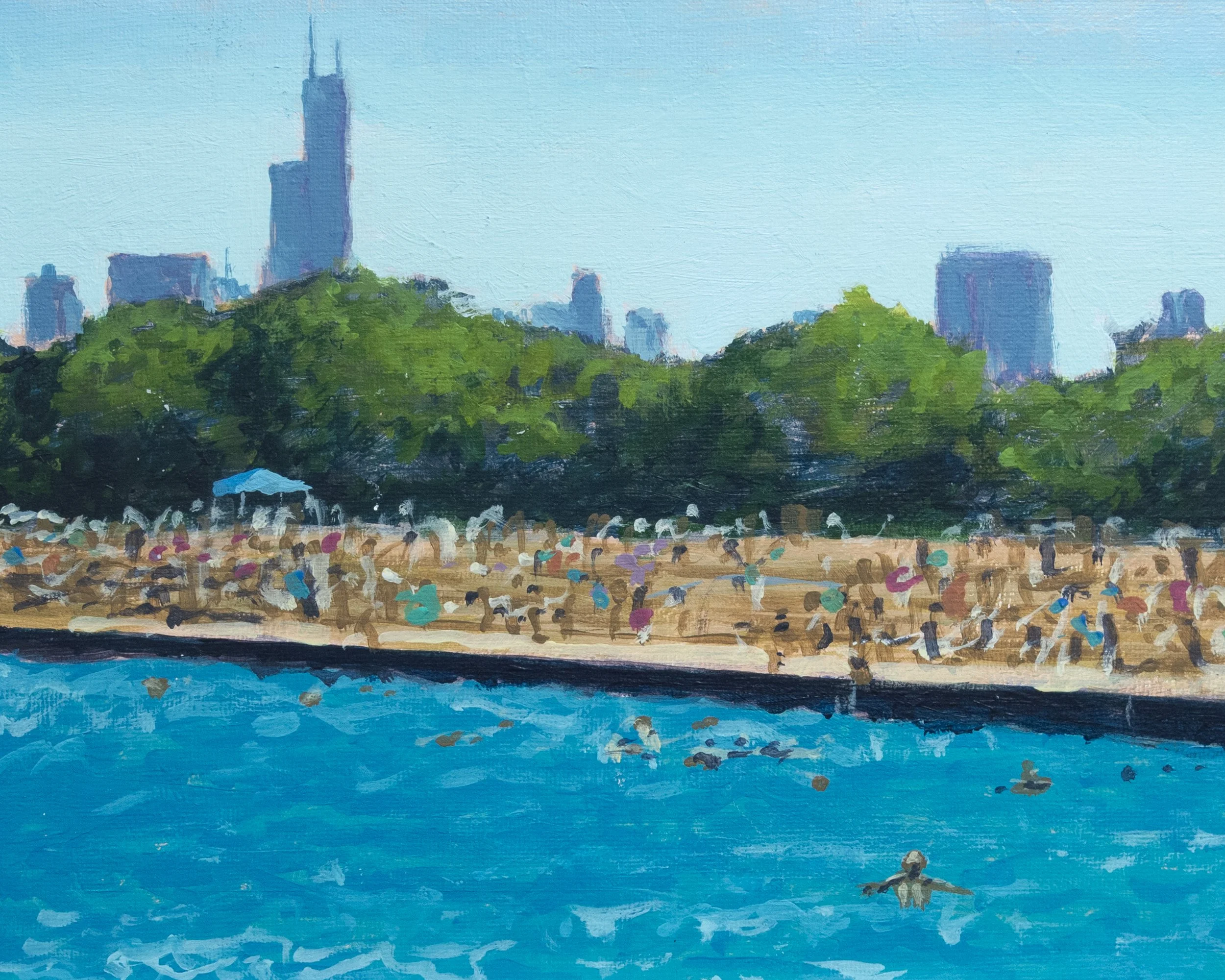Lake Day. Ya - Framed Acrylic Painting