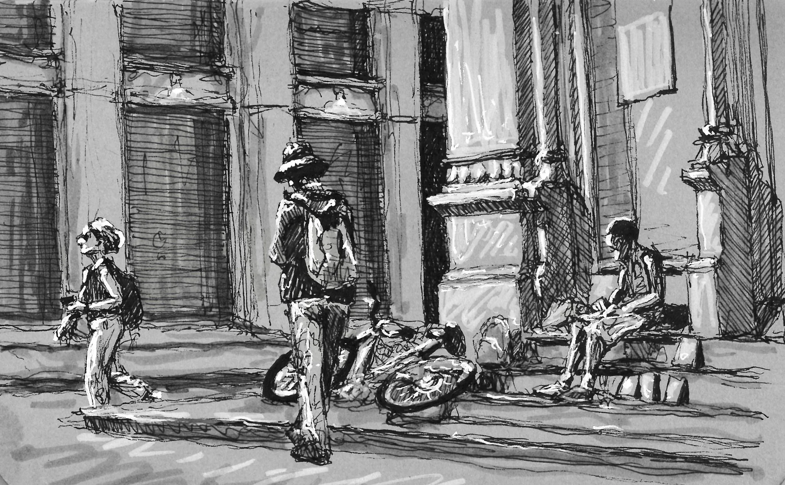 Pen and ink - Step sketches