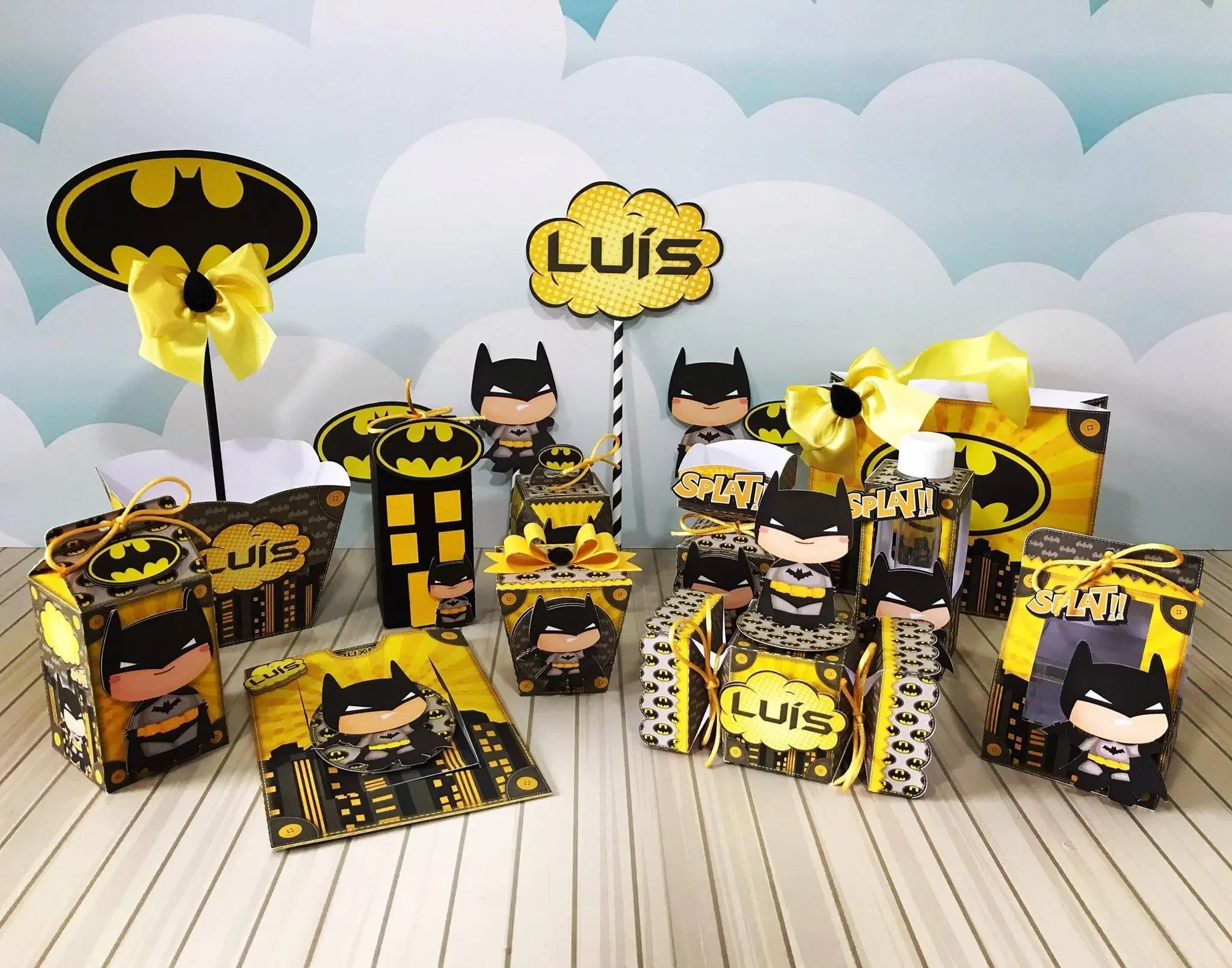 Batman Inspired Party Kit Personalized | Superhero Birthday Decorations | Kids Party Decor UK |Custom Batman Theme Party Set
