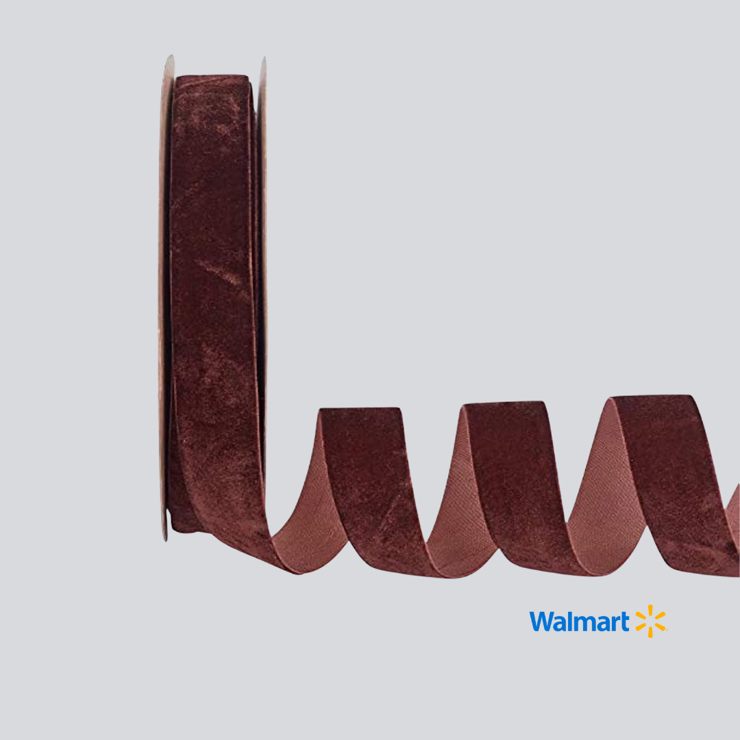 Velvet Ribbon in Coconut Brown