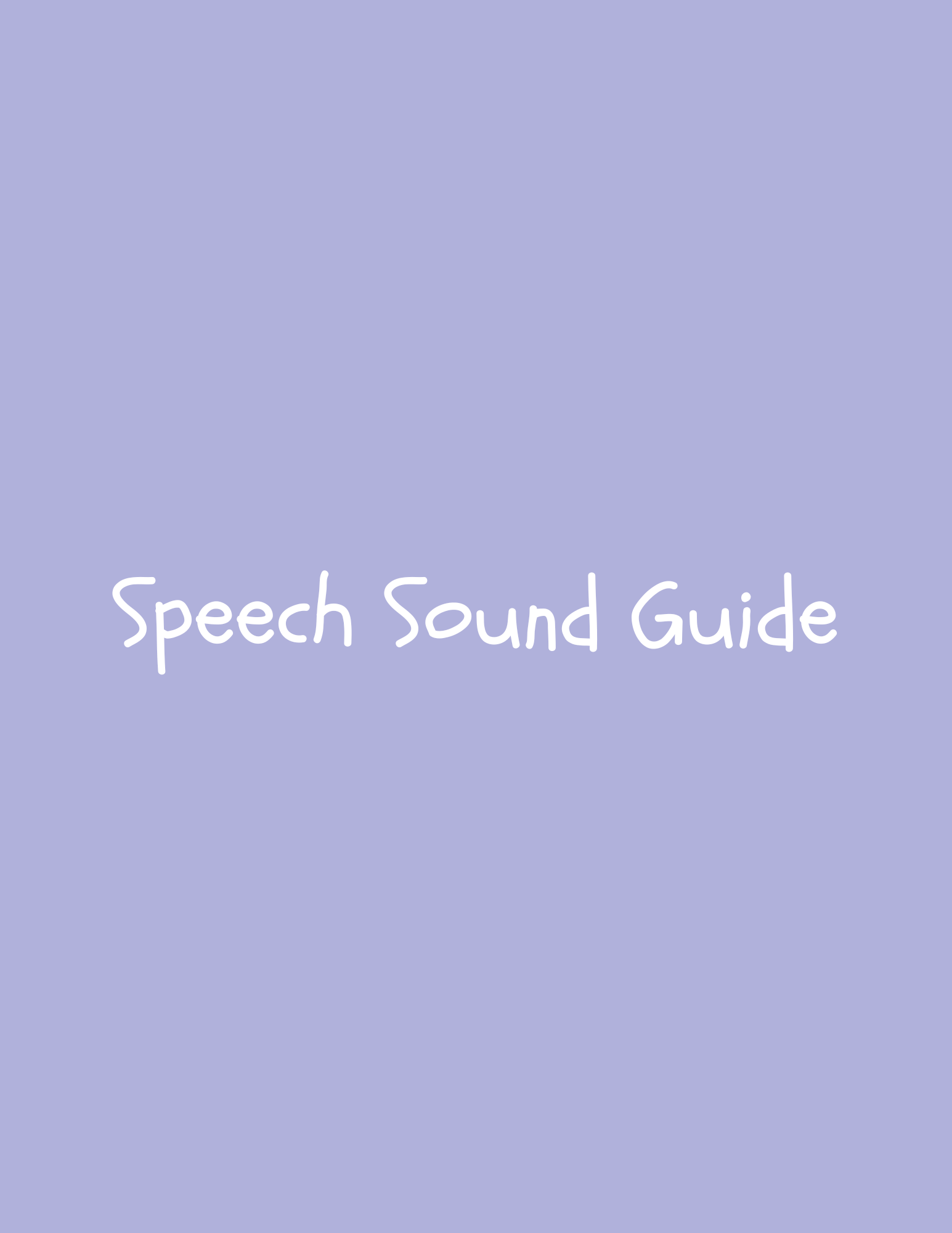 Speech Sound Guide (FREE)