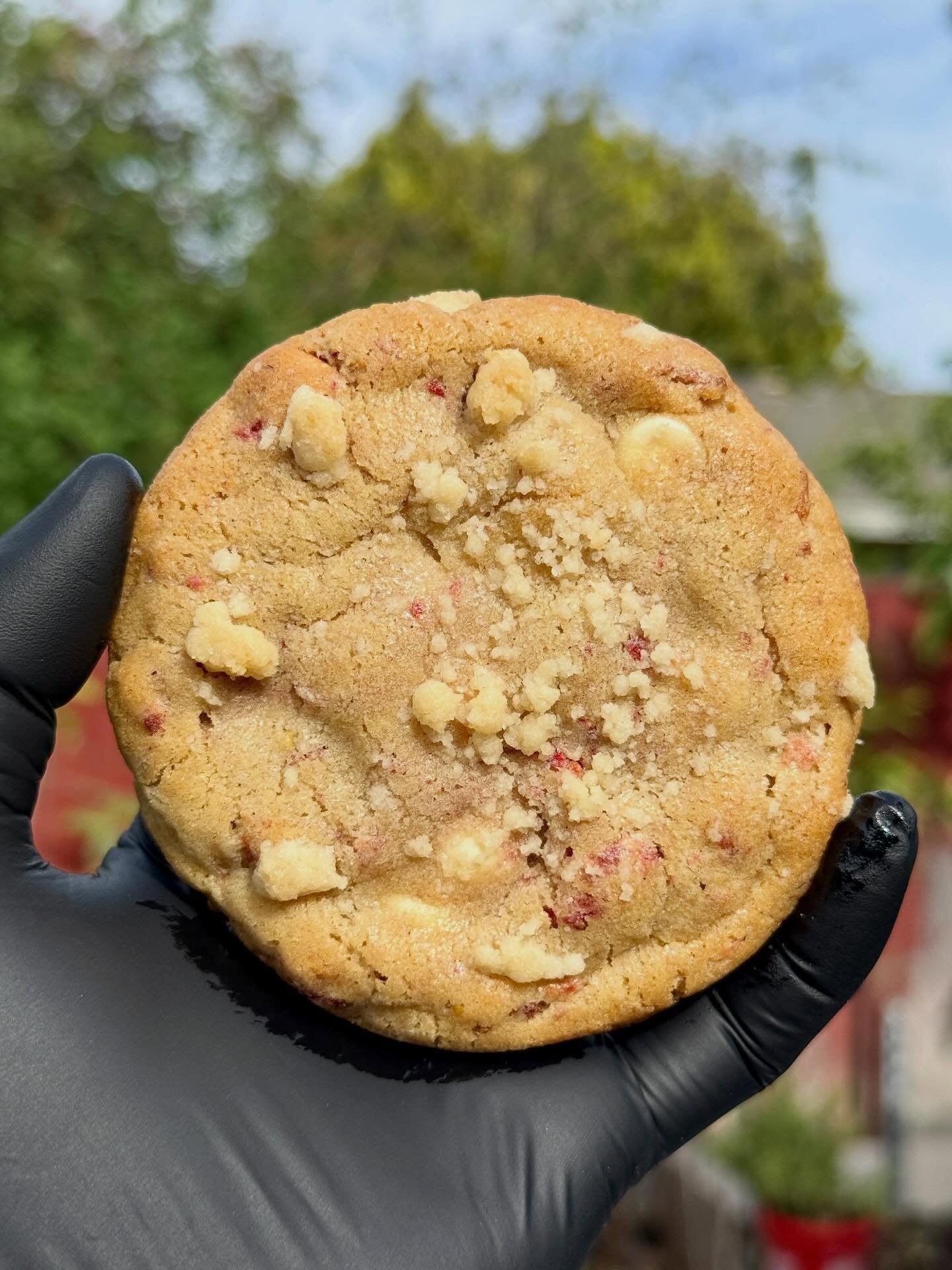 Some things just take you back.

We were brainstorming cookie flavors and thinking of childhood favorites. One of them was the strawberry shortcake ice cream with the crumbly coating and bright pink center that we&rsquo;d get from the convenience sto