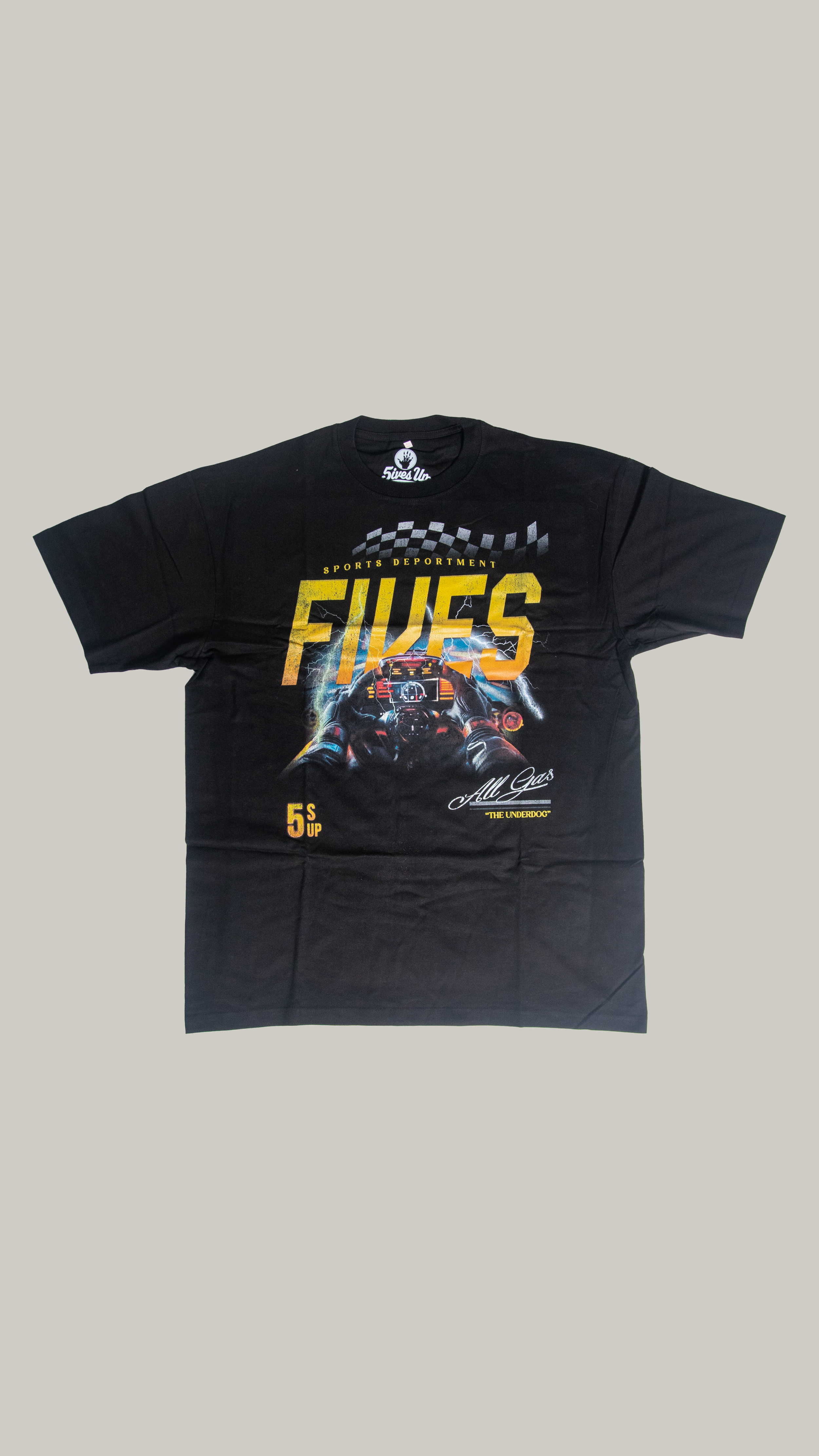 Black Racer 5ives Up Graphic T-Shirt.png