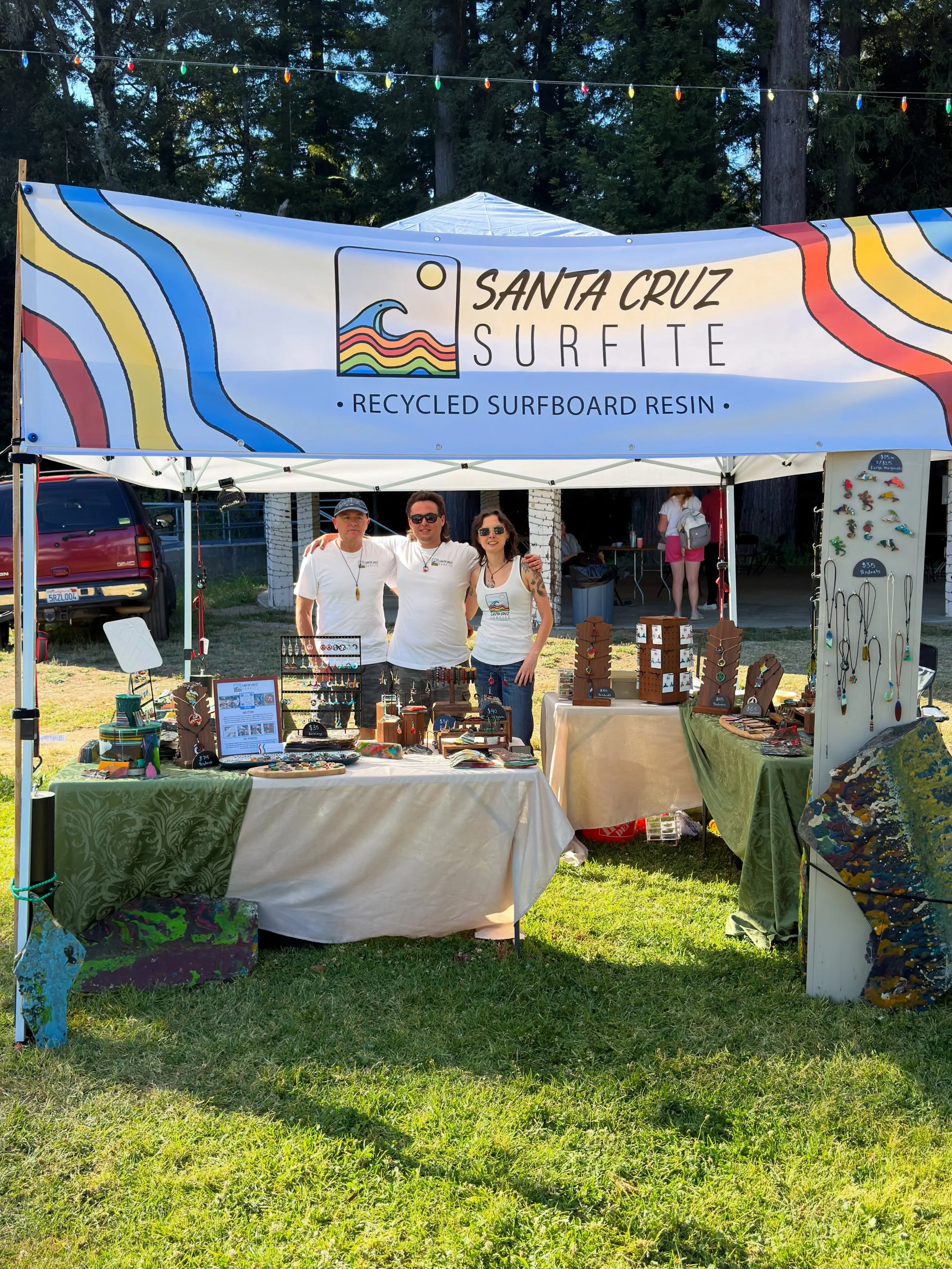 Our first market was a success! Thanks to all who came out to support, see you next friday!! @mountain_market_ 
#surfitejewelry #surfite #santacruz #santacruzmountains #surf