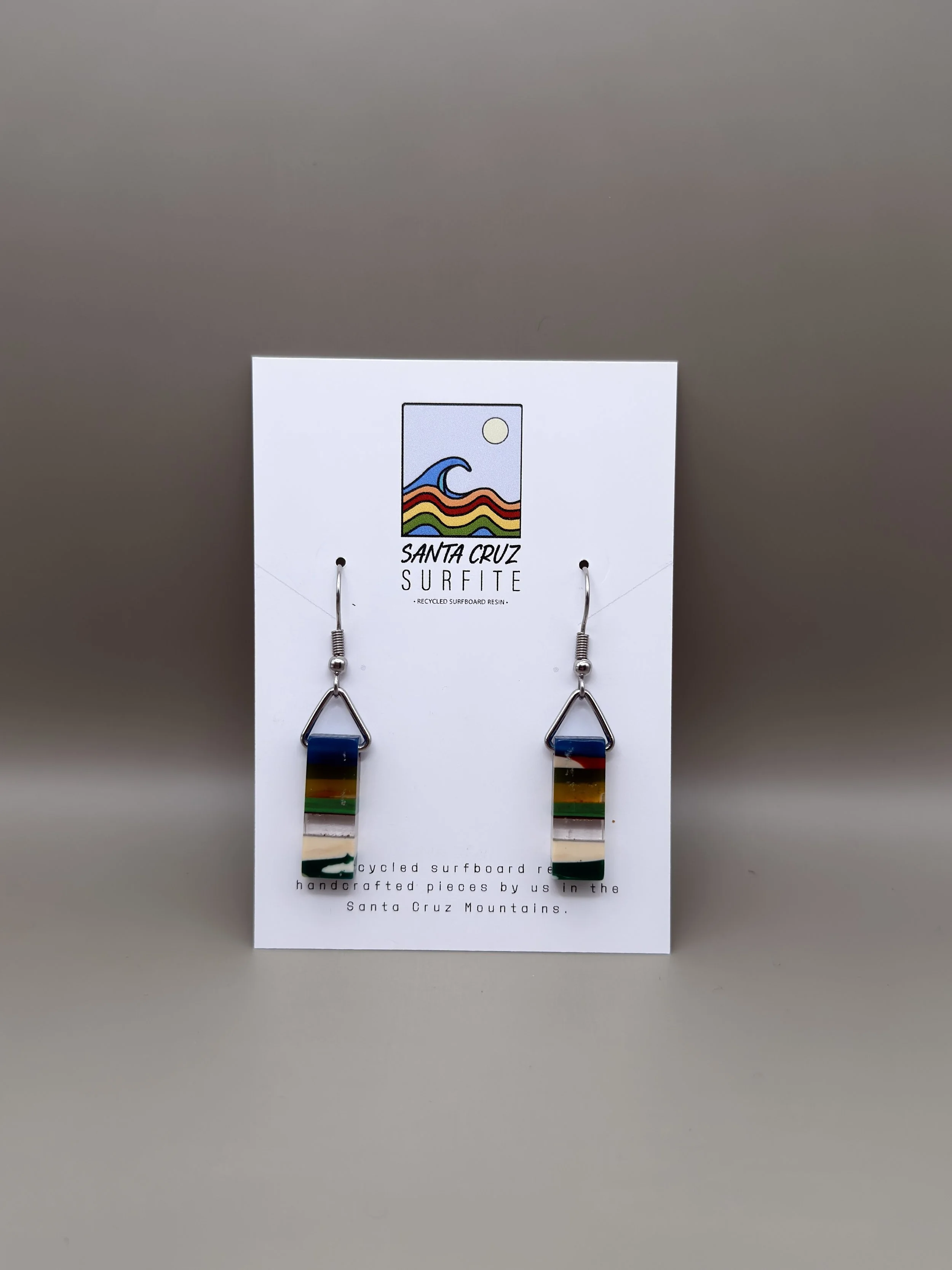 Striped Rectangle Surfite Earrings