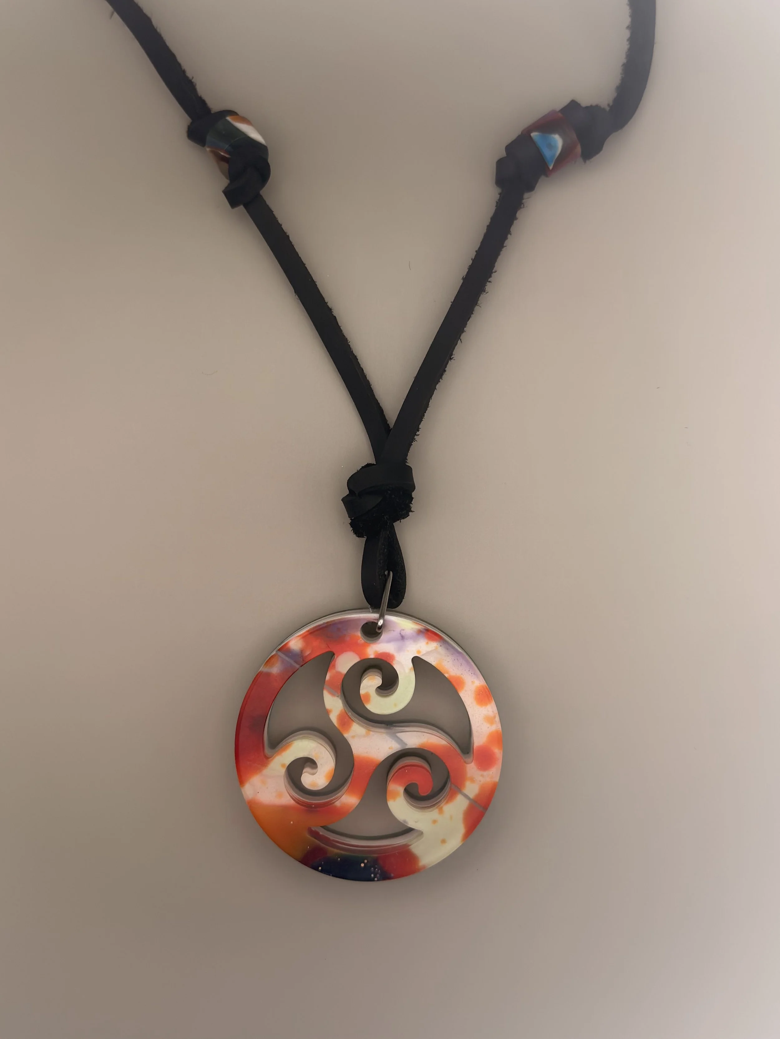 Triskele Surfite Leather Pendant