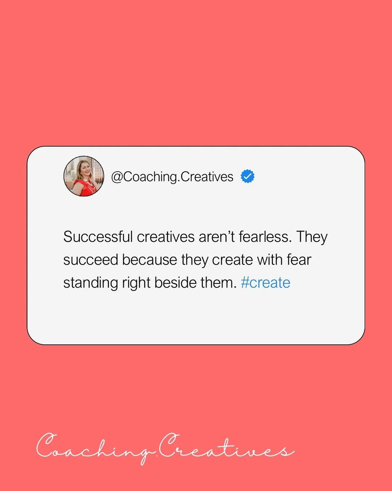 Successful creatives aren&rsquo;t fearless.

We wait for fear to leave before we begin. But fear isn&rsquo;t the obstacle, it&rsquo;s the companion.

The difference between stalled ideas and finished work is the choice to move with it, not against it