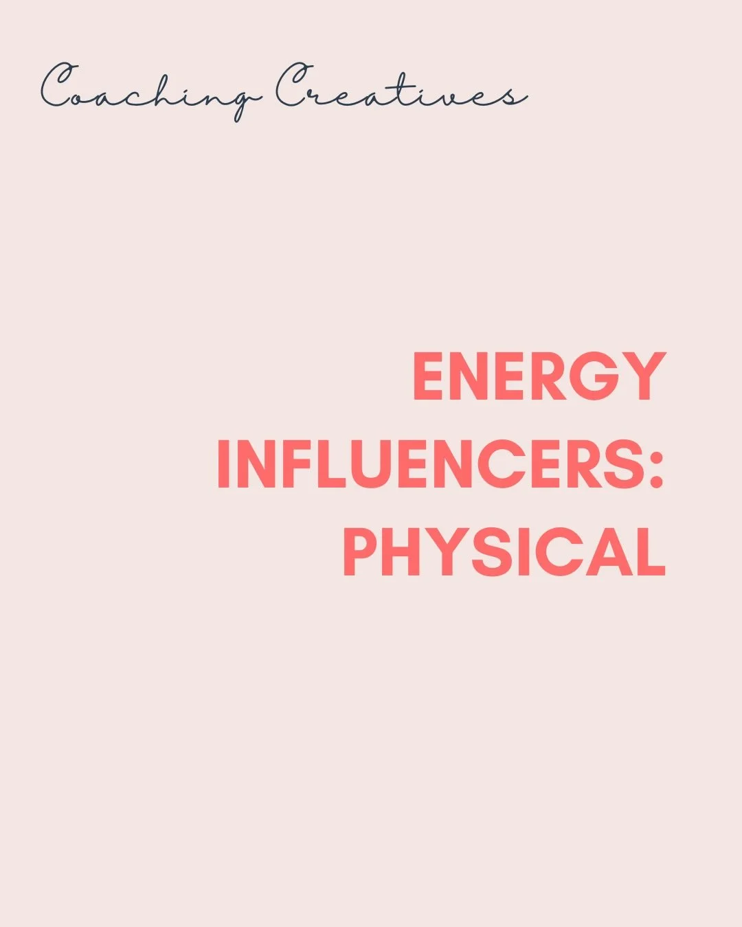 Energy Influencers: Physical

Energy lives in your body. It shows up in how you rest, how you fuel, and how you move.

Sleep restores. Nutrition sustains. Exercise builds strength and endurance. Health and pain management preserve capacity.

When you