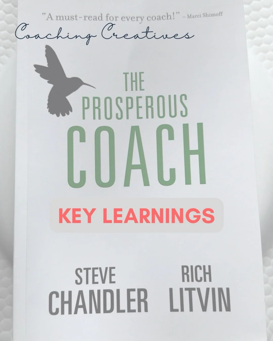 I finished The Prosperous Coach by Steve Chandler and Rich Litvin.

Three things that stuck:

&rarr; Be fearless. Not &ldquo;feel no fear&rdquo; &mdash; move anyway.
&rarr; Slow down to speed up. Rushing isn&rsquo;t momentum.
&rarr; Fail, fail, and t