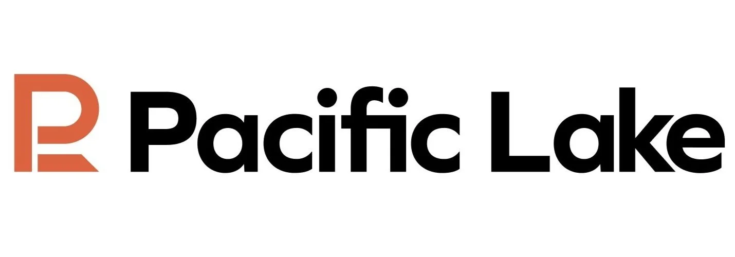 Logo of Pacific Lake featuring a stylized letter P in orange and the words Pacific Lake in black.