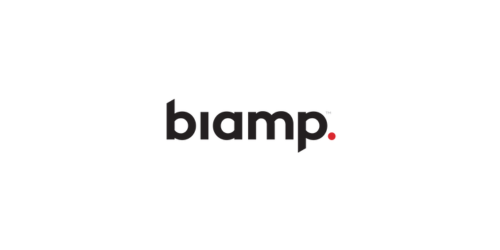 The word 'biamp' in black lowercase letters with a red dot at the end, on a white background.