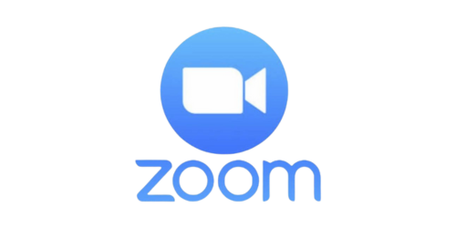 Zoom logo with a white video camera icon inside a blue circle.