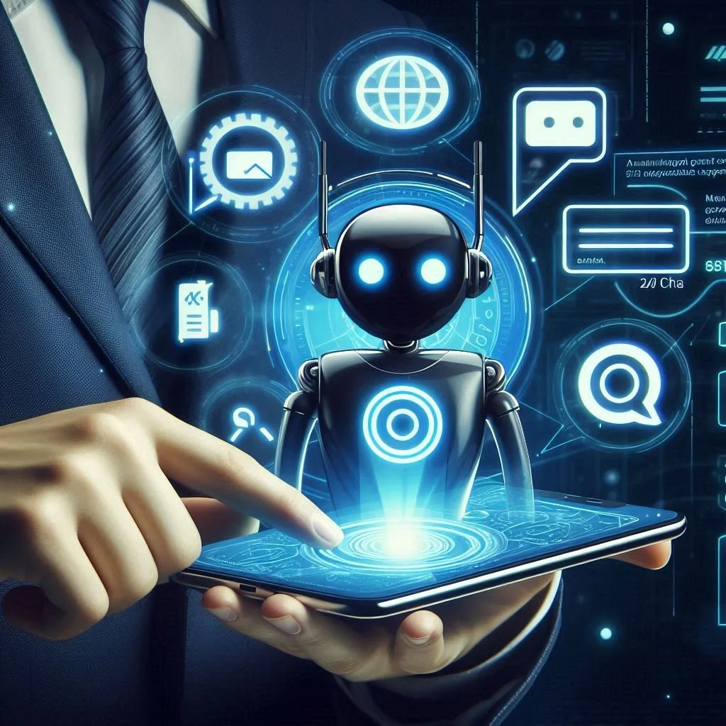 Chatbot interface with customer icon