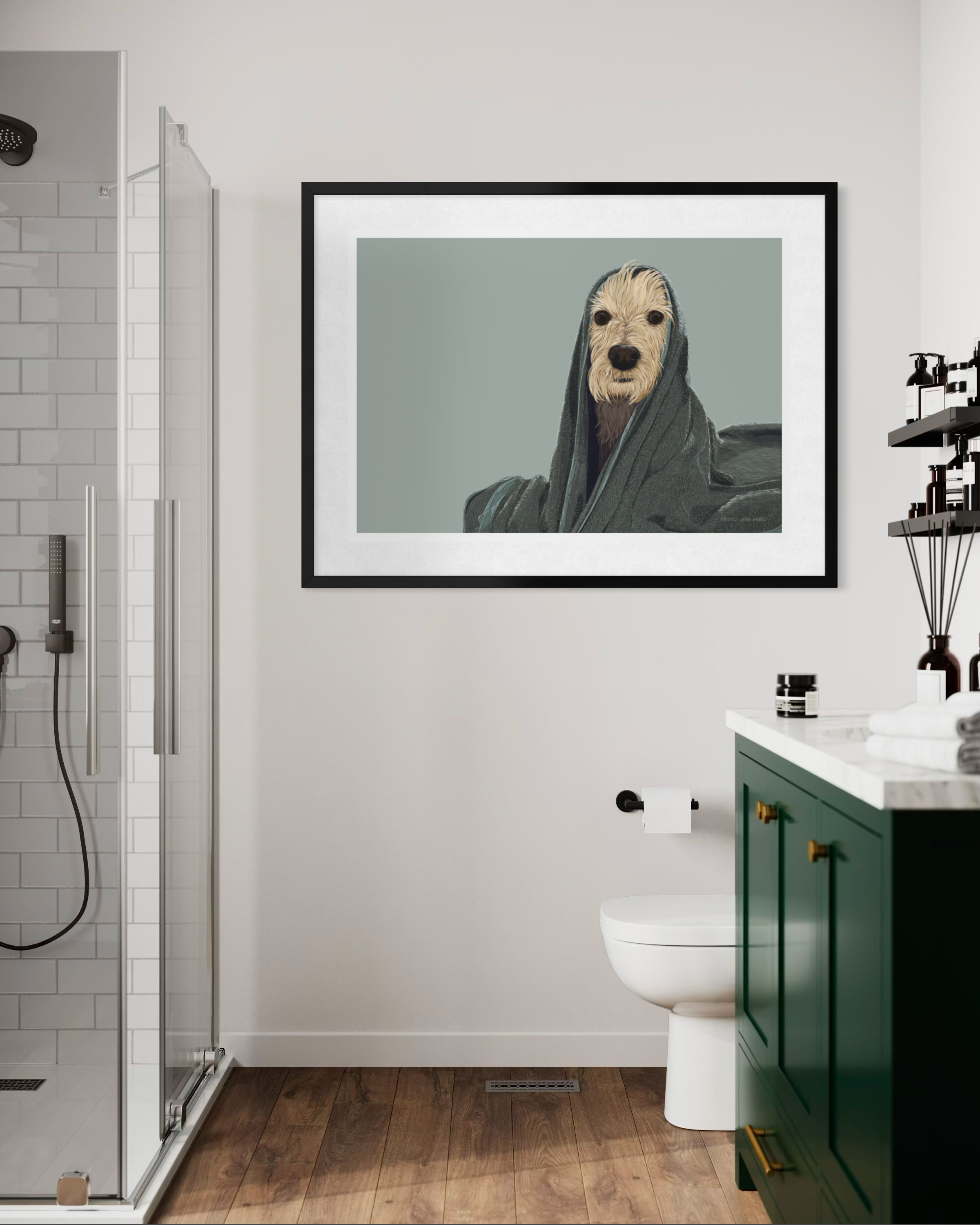 Wet-dog-in-towel-bathroom-art.png