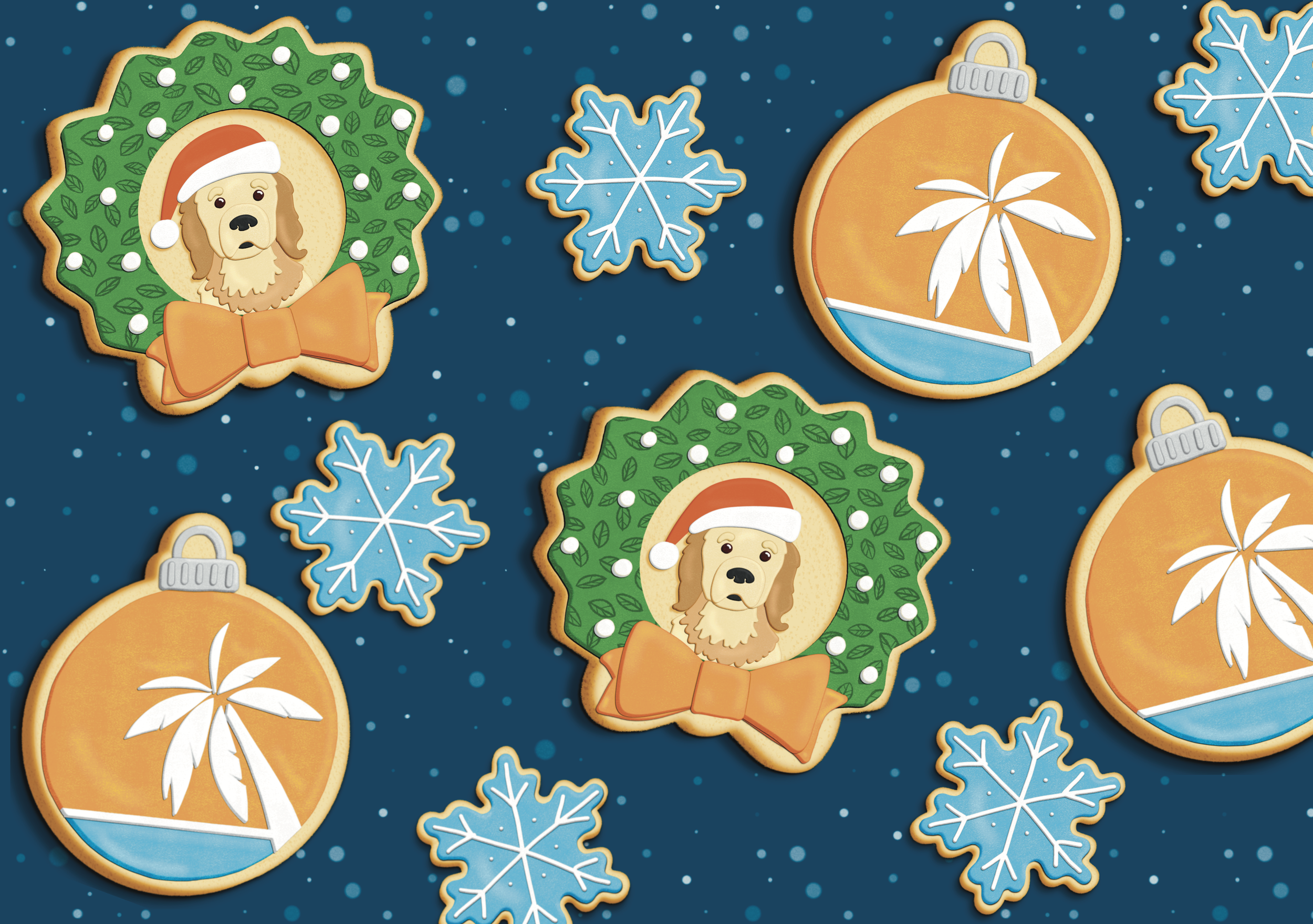 Hazel was here custom Christmas card design for Dreamtime hostel in Cairns Australia.