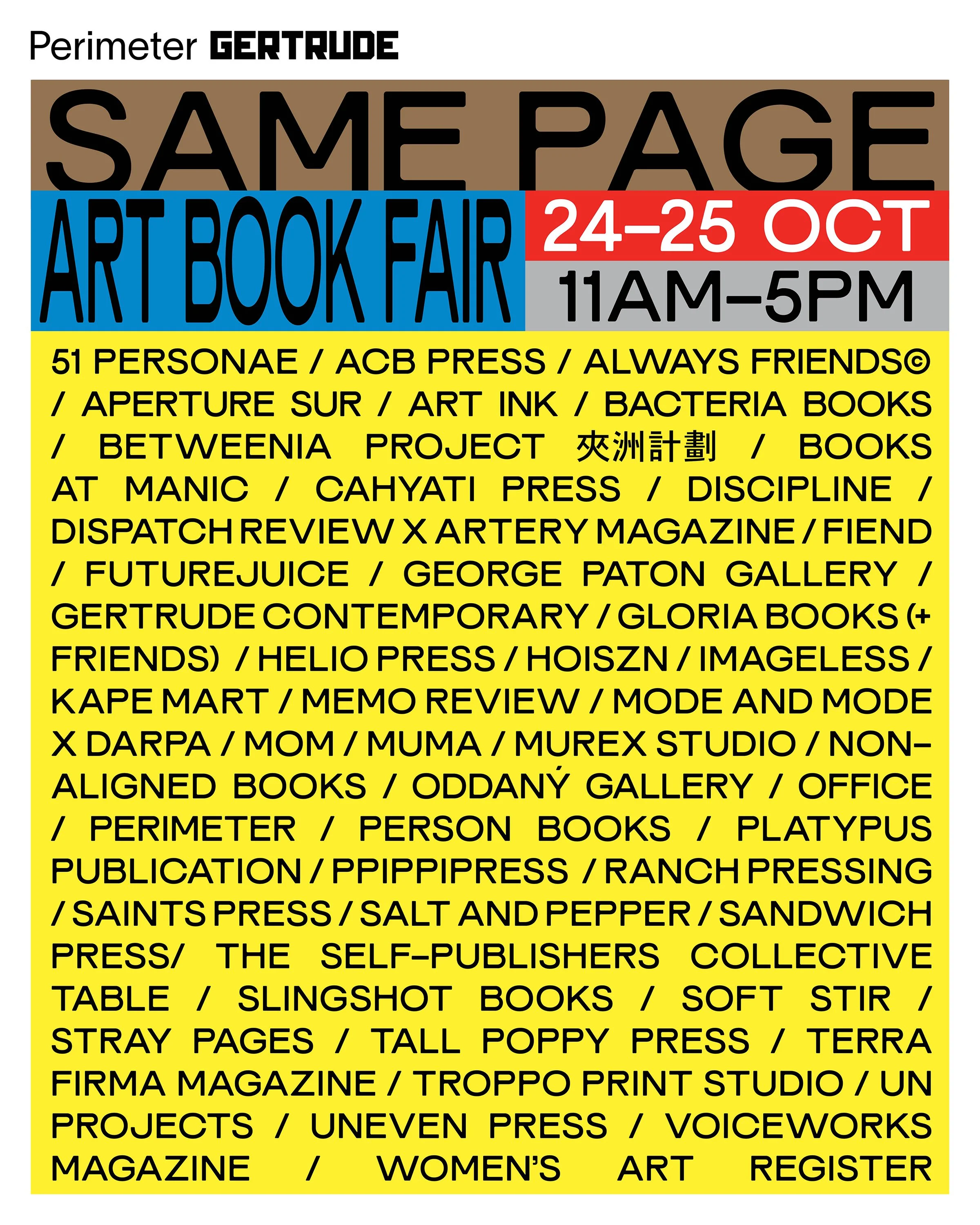 Same Page Art Book Fair 2026 poster