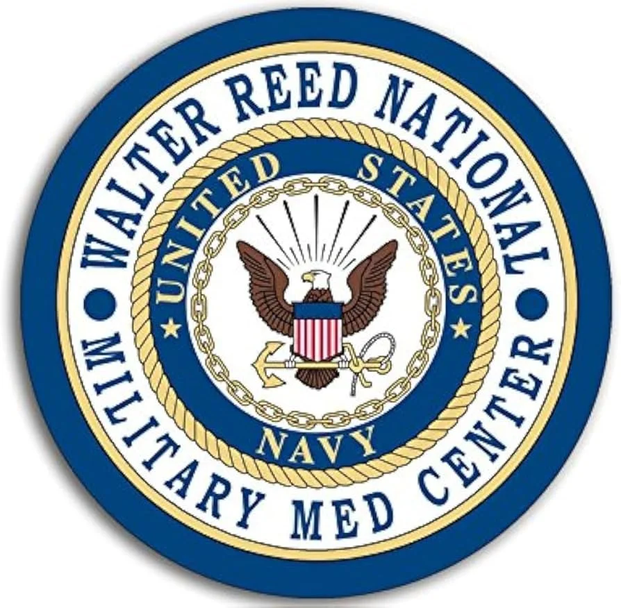Seal of the United States Navy, featuring an eagle, shield, anchor, and chain, surrounded by text reading 'United States Navy' and 'Navy Military Med Center'.