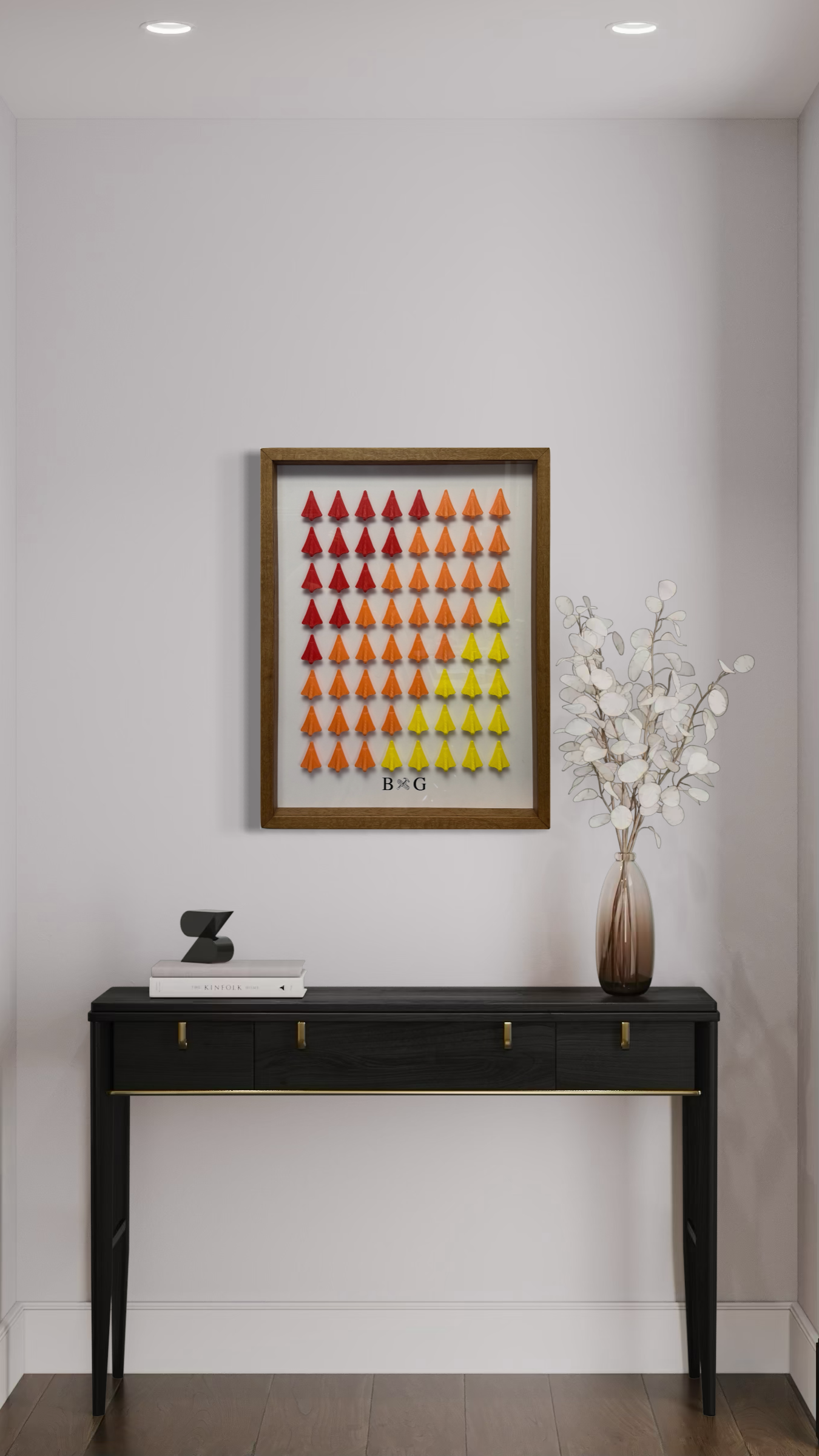 Geometric Jet Plane Shadow Frame — 64 Piece (One-Off)