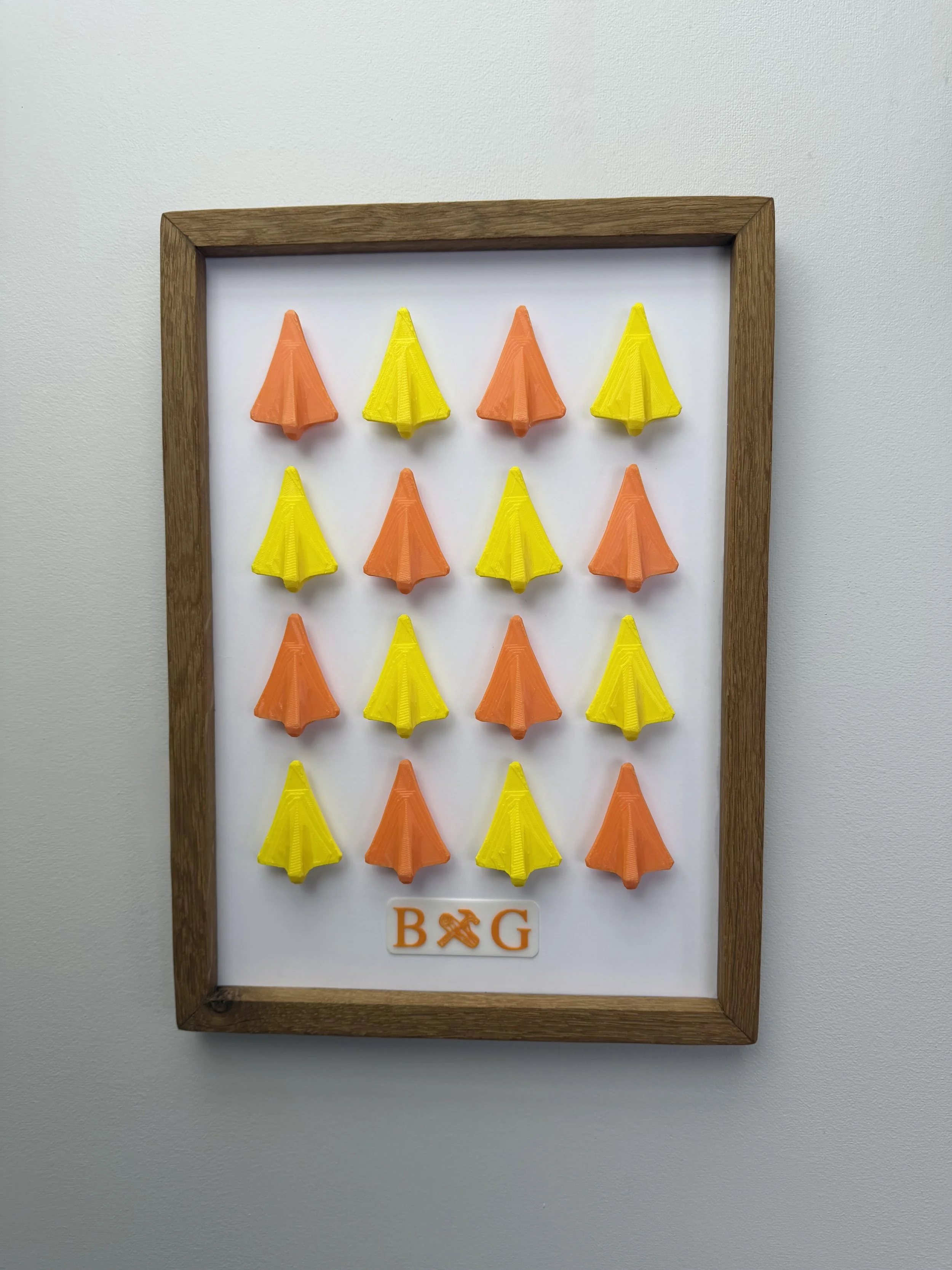 Yellow & Orange – Mini Geometric Jet Plane Wall Art