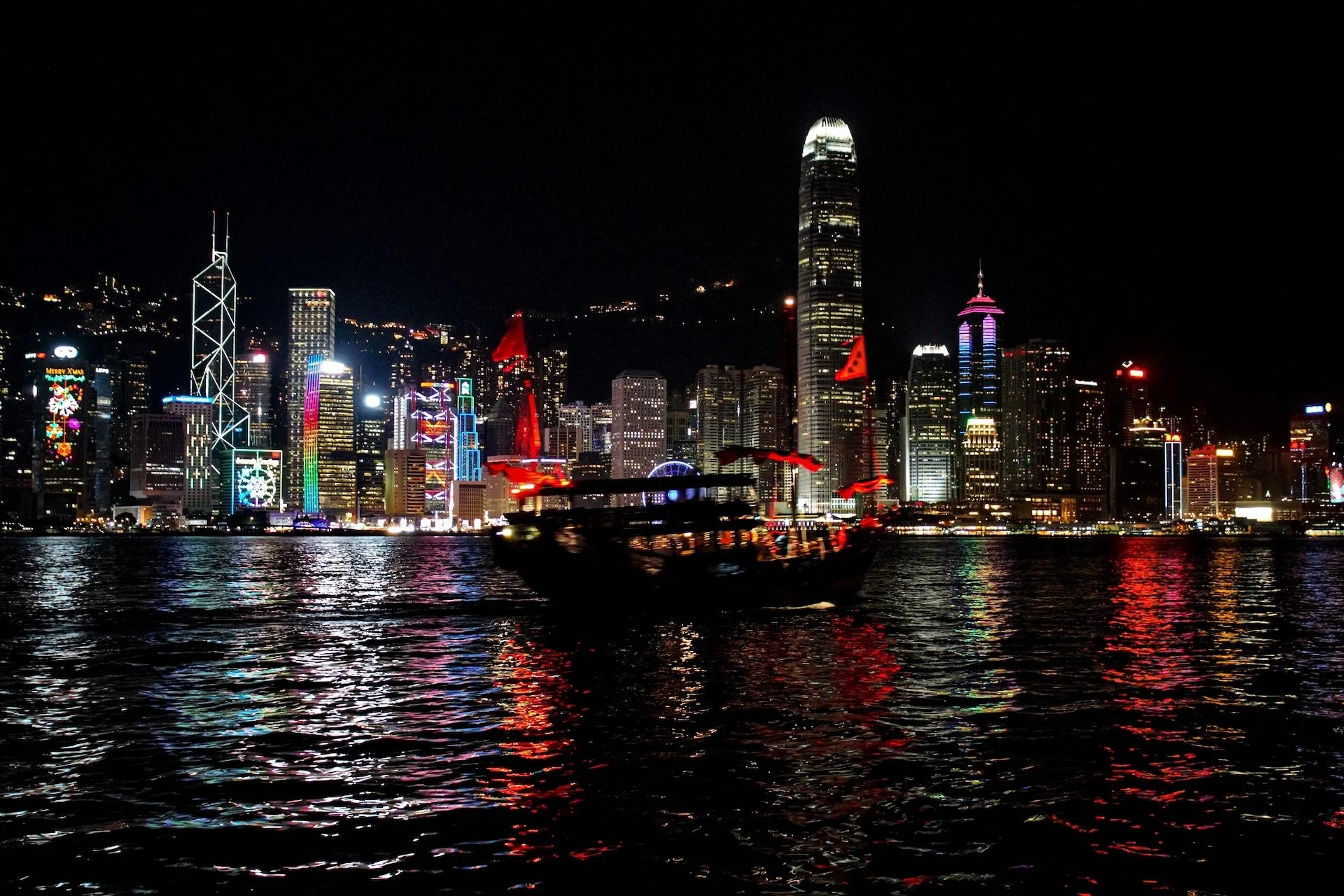Hong Kong Harbor at Night