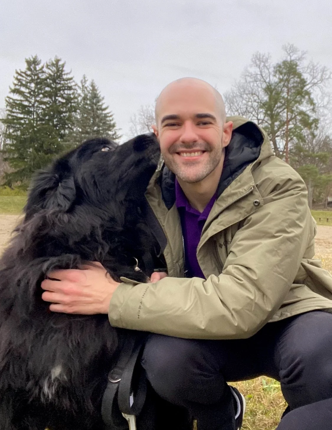 Picture of Sean Robert Huff MD and his dog.
