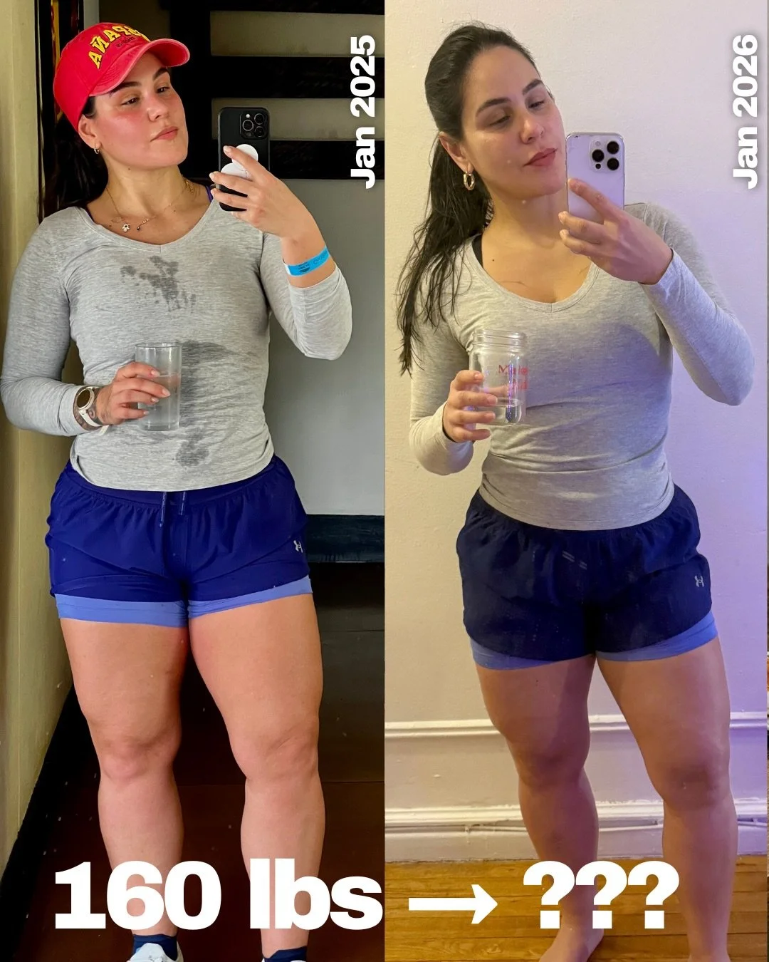 One year apart... I bet you think I lost about 10-15 lbs!

WRONG! 
Left pic - 160 lbs. 
Right pic - about 153-155 lbs.

So what changed if it wasn&rsquo;t the weight?

My STRESS.

Here&rsquo;s what nobody tells you about body transformation: your ner