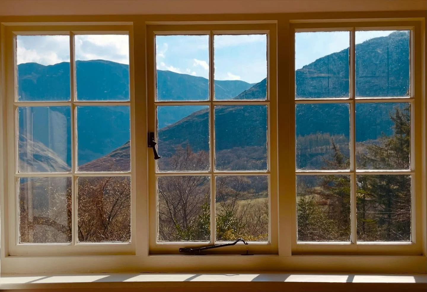 The view from my grandmothers old writing room. Now the principal bedroom.