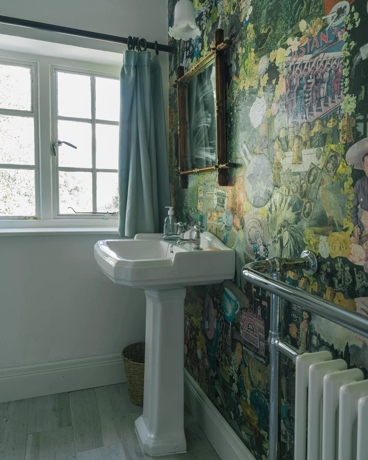 My great aunt was a decoupage artist and over one summer in the 1960s created this wonderful wall in the bathroom.