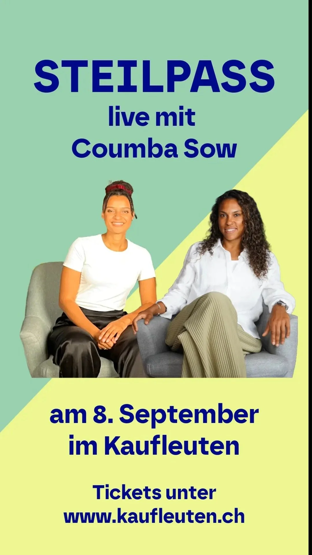 Wir freuen uns riesig, dass @coumbi18 uns wieder im Steilpass beehrt! 😍
Und dieses Mal habt ihr die Chance live dabei zu sein im @kaufleuten_kultur am 8. September.
Wer weiss, vielleicht erzählt sie wie es war an der WEURO dabei zu sein und g