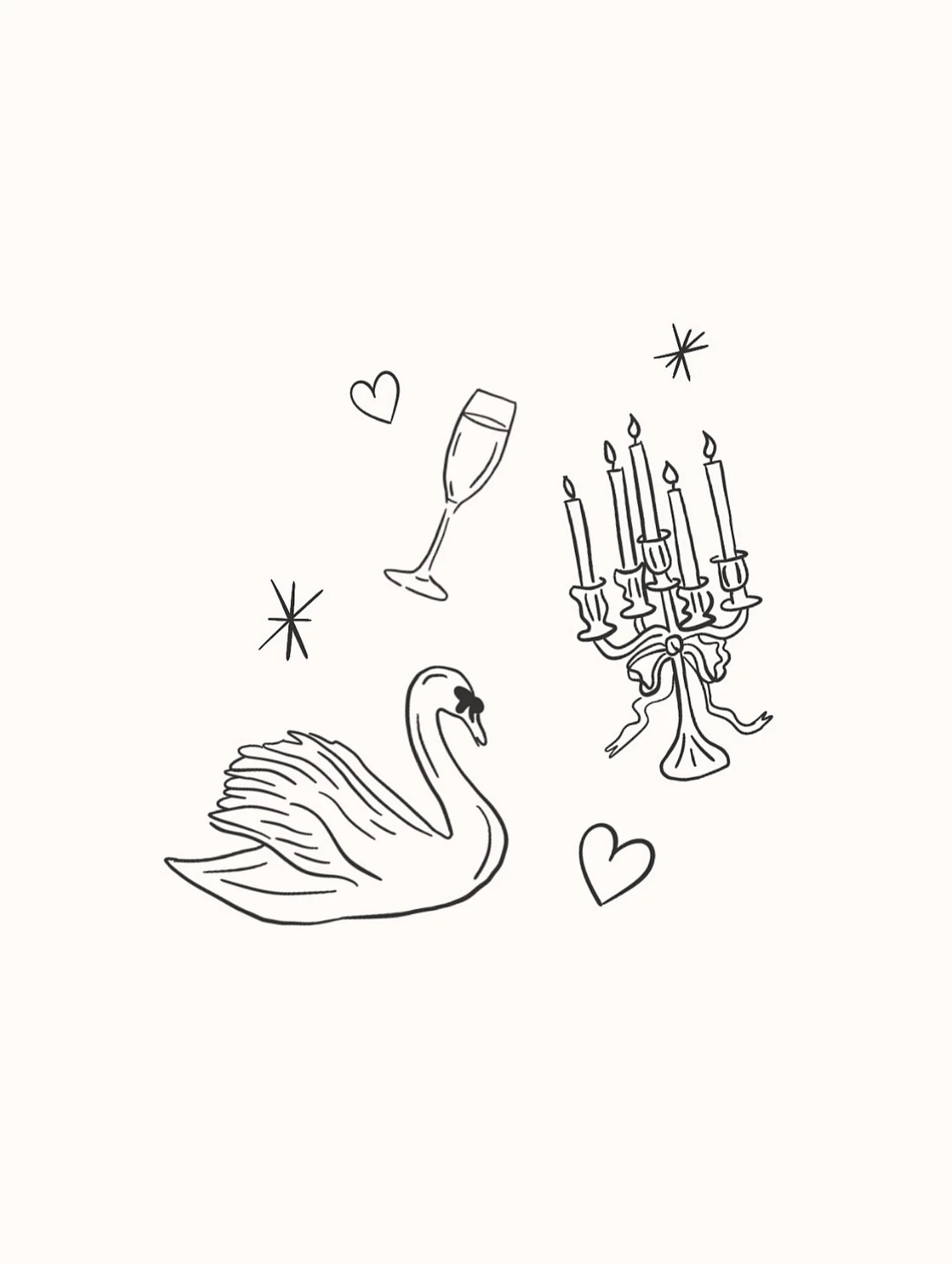 Cisnes, champagne y velas 🦢🥂

Podemos crear ilustraciones digitales hechas a mano para personalizar vuestra papeler&iacute;a ✨ a nosotras nos encantan y hacerlas m&aacute;s 🤭