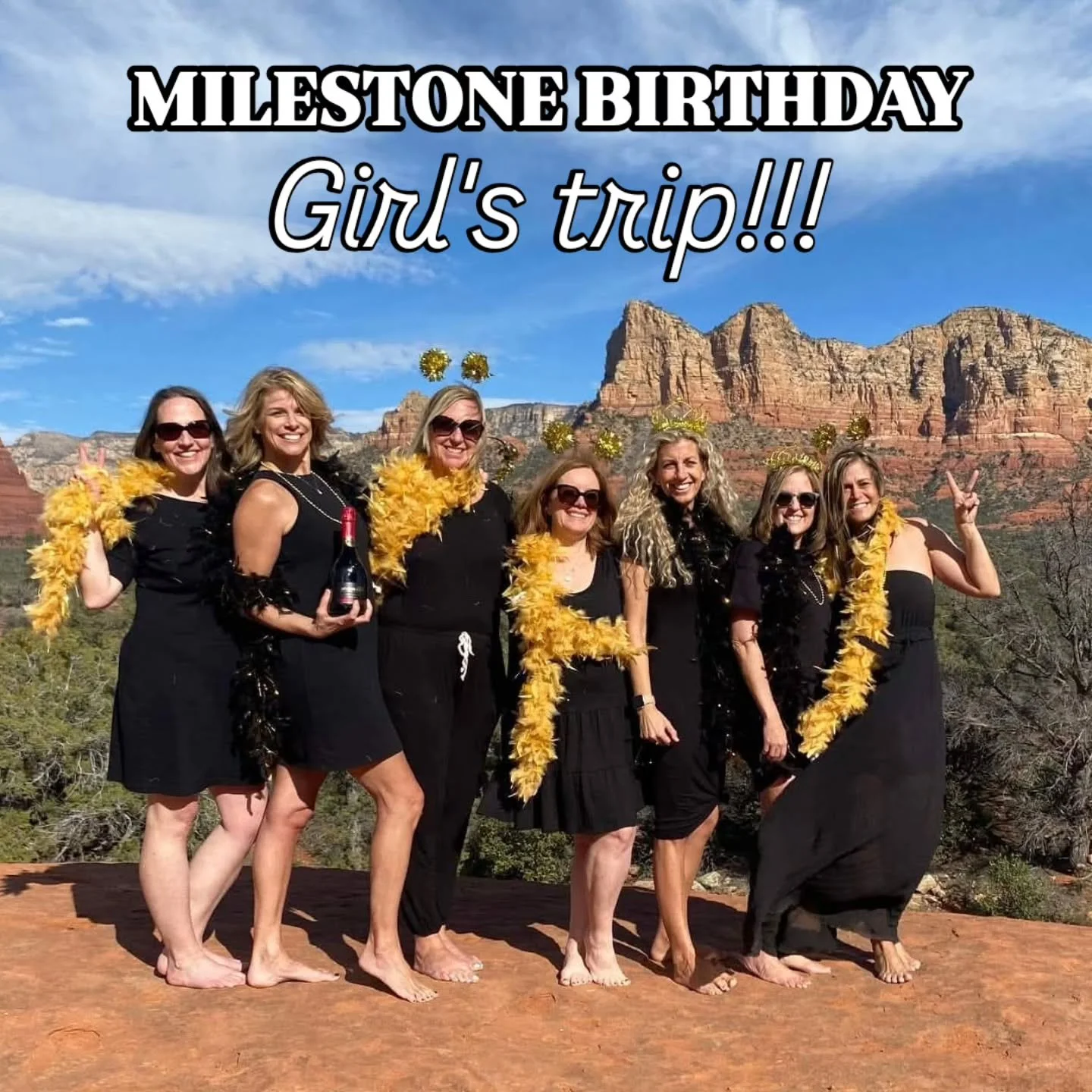Girl's trip! This is how your girls trip can look!  Turning 50? 40? 70?? Milestones of any kind can be celebrated in style, on the trail.  Reach out, gather your friends, get yourself to the Phoenix area and I will treat you to an EPIC celebration in