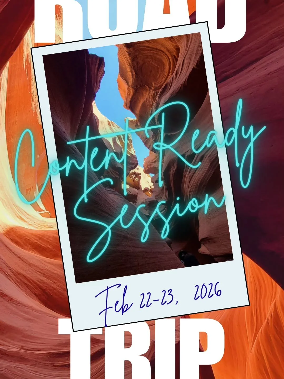Content Ready Session on the Road! Feb 22-23, 2026, $650 includes lodging, Navajo guides, meals, Content Ready Session,  Professional photographer, and so much more! 
Dm for more details!
