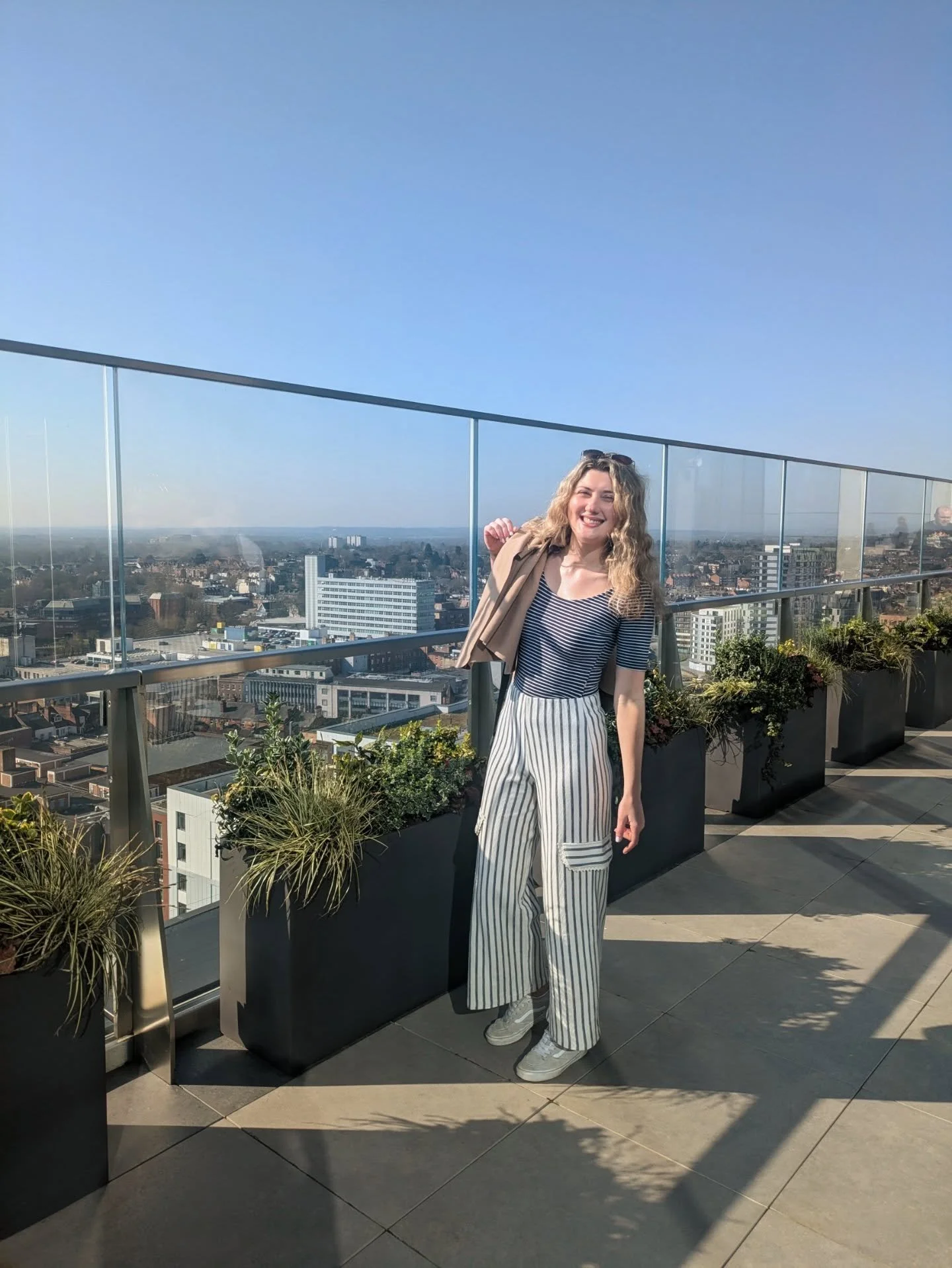 Sun &amp; Stripes 🩵. Rooftop morning with REDA supporting the creative and independent business economy 
#visitrdg @stationhill_reading