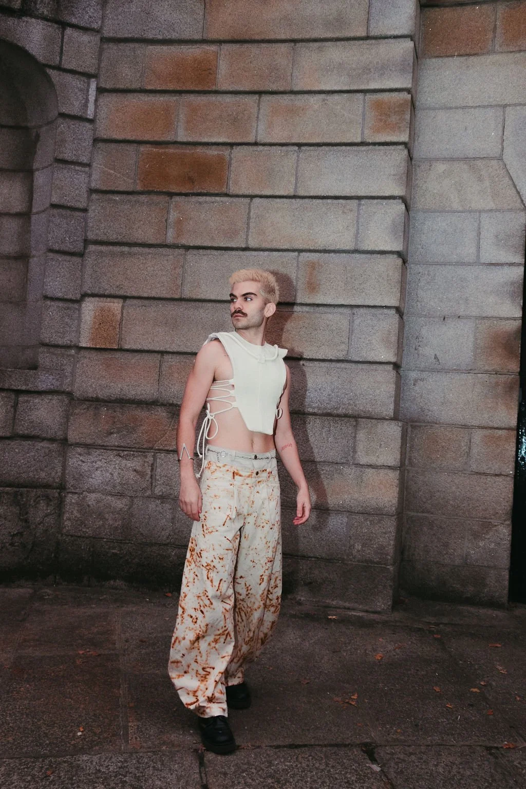 Rust Dyed Double Waist Trouser