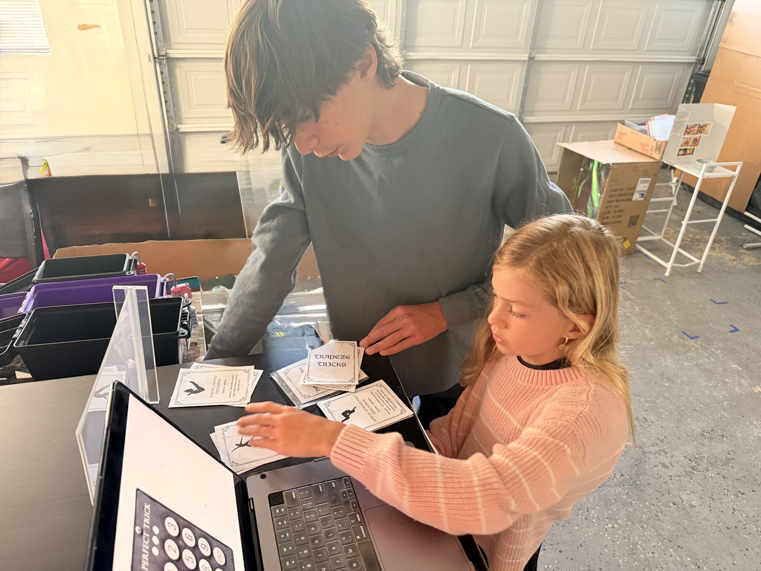 Playtest: The Funhouse. Putting this pop-up escape room thorugh end-to-end testing in our garage before its in-classroom debut.
