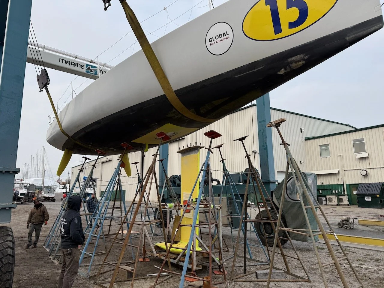 northward back to maine, and now hauled out for winter