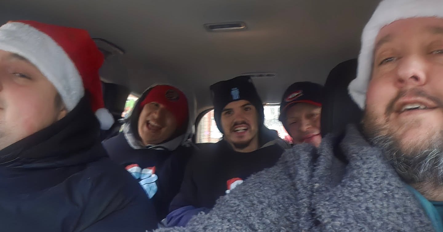 We are staying warm before the parade starts @lakeshoreparade #lakeshoresantaparade2025 #southetobicoke #santaparade #hohoho #santaparade2025