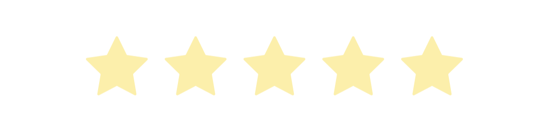 Six yellow stars floating in a row on a black background
