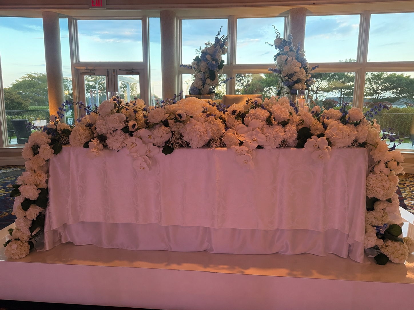 Blue Chateau Sweetheart Table Installation