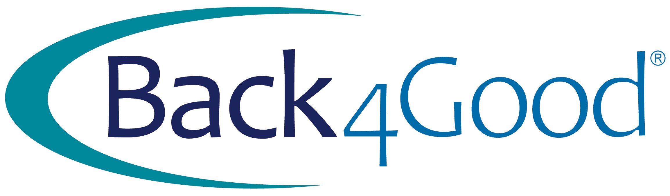 Back4Good logo in blue text with a teal swoosh